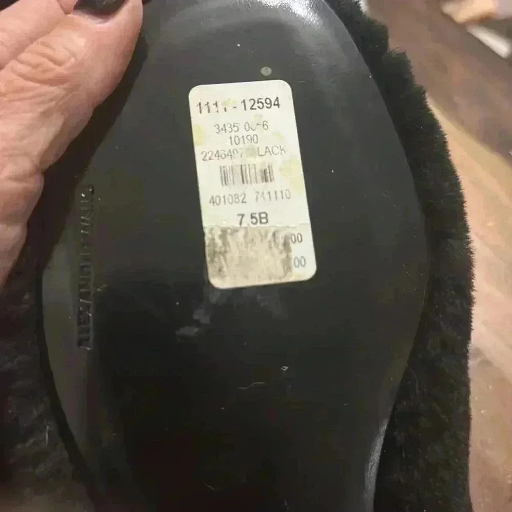Amelia Studded Fur Slip on's In Black - Picture 5 of 5